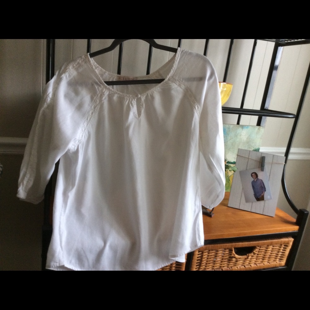 Summery white linen blouse
